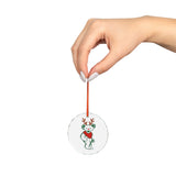 Grateful Dead Inspired Holiday Bear with Antlers, 3" Crystal Glass Keepsake