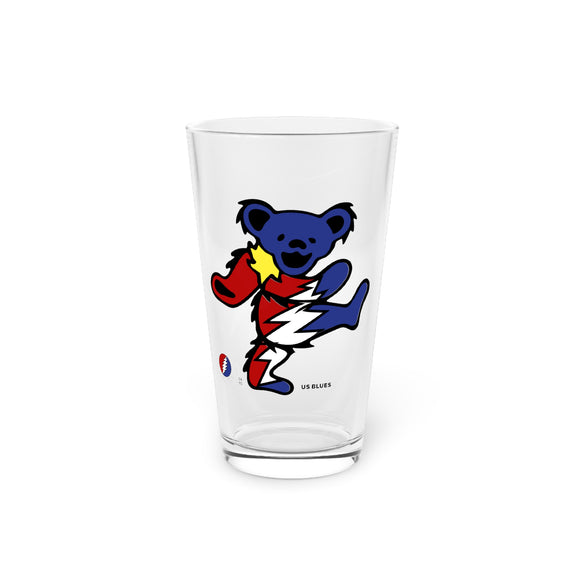 Dancing Bear Pint Glass, 16oz - US Blues