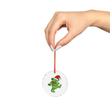 Grateful Dead Inspired Holiday Bear with Santa Hat, 3" Crystal Glass Keepsake