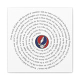 Ripple Lyrics Spiral Canvas | Grateful Dead Matte Canvas Wall Art