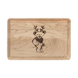 Reindeer Dancing Bear Cutting Board(Engraved) 9x6 Maple or Walnut